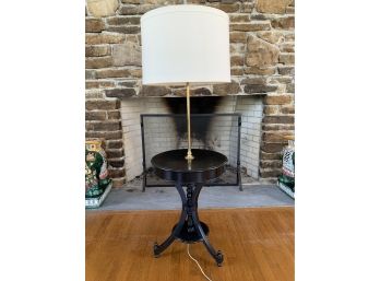 Side Table And Lamp, Modern In Black!