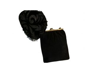 Vintage Velvet Handbag And Pillbox Hat