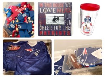 **New England Patriots Flag Football Set, NFL Picture Frame, And 16oz Tumbler