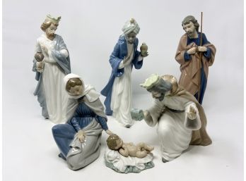 Nao By Lladro Porcelain Nativity Figurines, Handmade In Spain