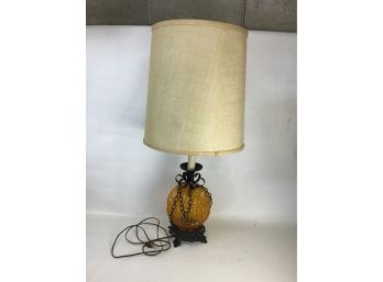 Vintage Amber Metal Lamp