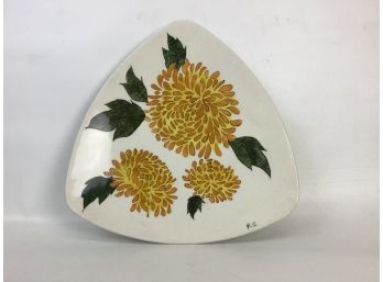 Floral Signed Platter Dish
