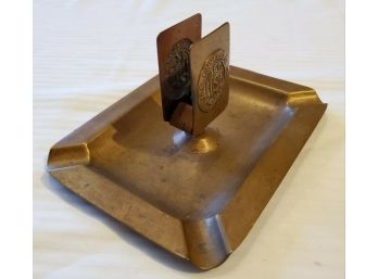 Vintage Bronze U.S. Envelope Co, Springfield, Massachusetts. ' U.S. Envelope'& Eagle Logo Match Holder Ashtray