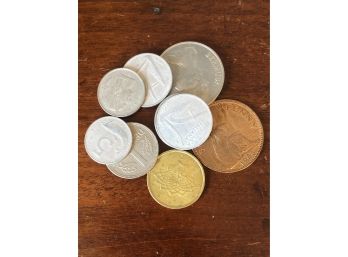 Lot Of Vintage Italian, European, Irish, And German Coins From 1950s And On