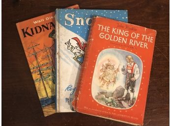 1946 To 1962 Lot Of Vintage Children's Books: Snow, King Of The Golden River, & Walt Disneys Kidnapped