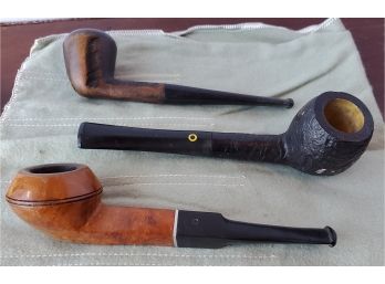 Small Lot Of Three Previously Used Smoking Pipes - Century Old Imp Briar Velo Bole Honey Cured Briar Master