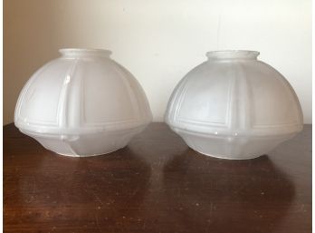 Pair Of Vintage Frosted Glass Lamp Shade