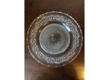 Large Vintage Molded Glass Serving Plate