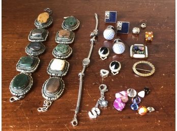 Vintage Costume Jewelry: Bracelets, Pendants, Glass Beads, Loose Gems, Cuff Links, & More!!!