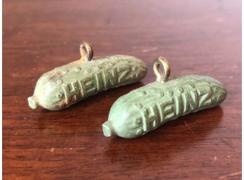 Two Vintage Heinz Pickle Pendants! Rick & Morty, Heinz, Earrings, Necklace Supplies. PICKLES!!!