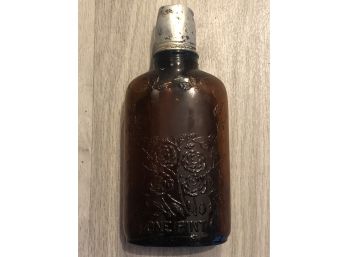 Vintage Consolidated Distilleries Limited Whiskey Brown Glass Bottle With Metal Shot Cap - One Pint