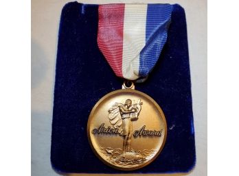 An Actual Vintage ARION AWARD Medallion & Ribbon Pinback - Presented For Outstanding Musical Achievement