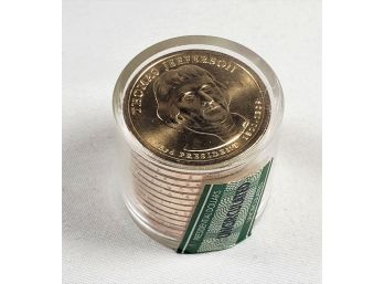 Sealed Roll Of 12 $1 Presidential Coins Thomas Jefferson