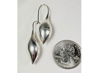 Heavy Sterling Silver Teardrop Earrings