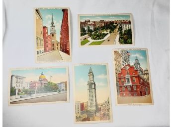 Antique Boston  Postcards  5 Different Scenes(perfect Condition)