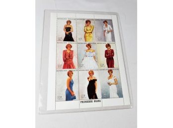 Princess Diana Stamp Sheet With Cert.