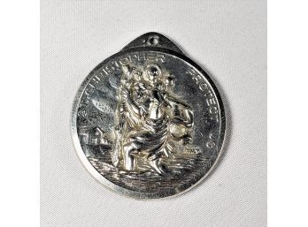 Vintage Saint Christopher's Medal Coin Pendant