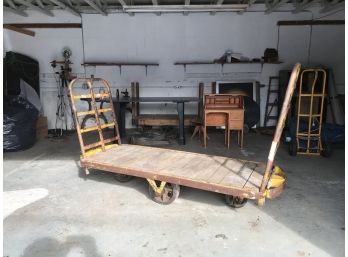 Vintage Huge Wooden Factory Cart