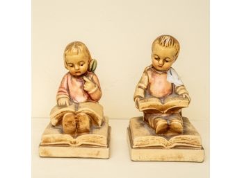 Two Vintage Plaster Bookends