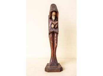 Hand Carved Wooden Monk