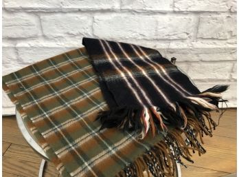 A Pair Of Men's Tartan Wool Scarves