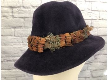 Makins Felt Hat, Vintage, With Pheasant Feathers