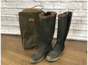 Aigle Parcours Wellington Boots And Carry Bag - Men's Sz 10