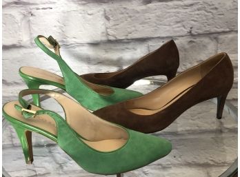 2 Pairs Suede Heels - Ready For Spring - Franco Sarto And Ralph Lauren - Sz 7.5