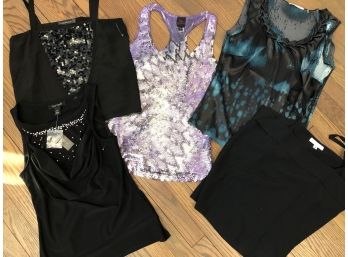 5 Tank Tops, Great Variety, One NWT, Inc:l Louis Feraud, Bebe, WHBM, Tahari