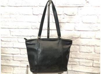 Coach Large Black Leather Shoulder Tote, Vintage - Great Everyday Classic