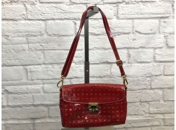 Arcadia Patent Leather Red Shoulder Bag - 12 X 7