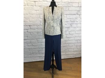 Lafayette 148 Slacks And Blazer With Metallic Threads - Gorgeous Details - Sz 6