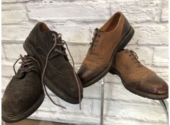 Wingtips - 2 Pairs, Polo Brown Suede And Cole Haan 2 Tone - 9.5D And 10D