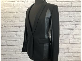 Bar III Womens Blazer With Faux Leather Trim - Sz 2