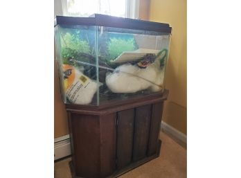 Bow Front Aquarium With Stand Approximately 38 Gallons