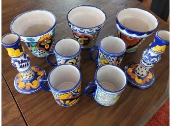 Mexican Talavera 9 Pc. Pottery