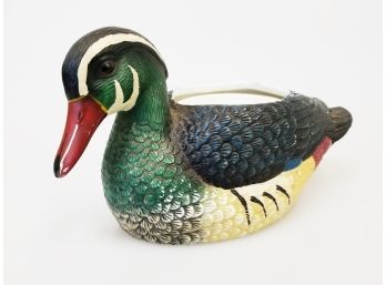 Small Ceramic Mallard Duck Planter