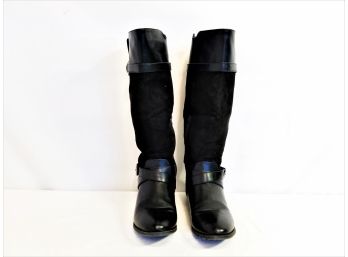 Women's Black Rampage Faux Leather And Suede Knee High Boots  Size 8M