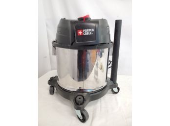 Porter Cable 4 Gallon Wet Dry Stainless Steel Rolling Portable Vacuum