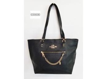 Black Coach Top Zip Shoulder Bag & Dust Bag