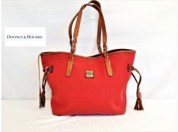 Dooney & Burke Red Canvas Tote Shoulder Handbag