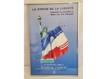 Vintage Framed La Statue De La Liberte Exposition Of The Arts October 28th 1986 Paris France