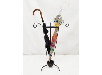 Antique Hand Wrought Iron Umbrella Stand