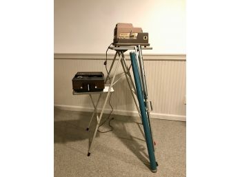 Vintage Keystone 8mm Projector, Screen, Stand