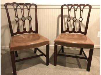 Pair Vintage English Side Chairs