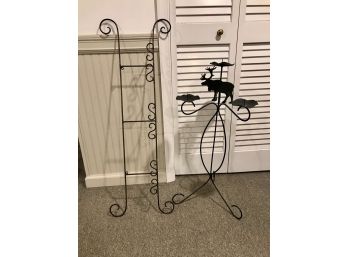 Wrought Iron Plate Hanger And Candleabra