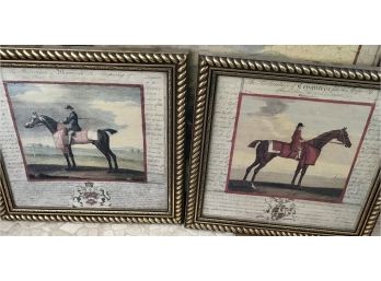 Pair Of Bombay Company Equestrian Pictures