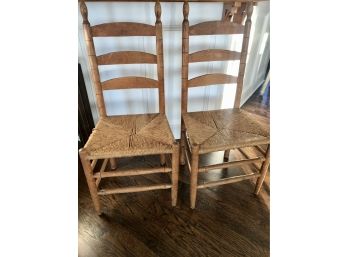 Pair Of Vintage Ladder Back Chairs