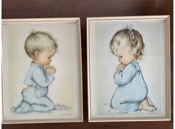 Vintage Charoltte Byj 'A Childs Prayer' Framed Picture Set