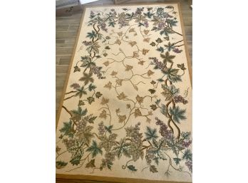 Grape And Leaf Motif Area Rug